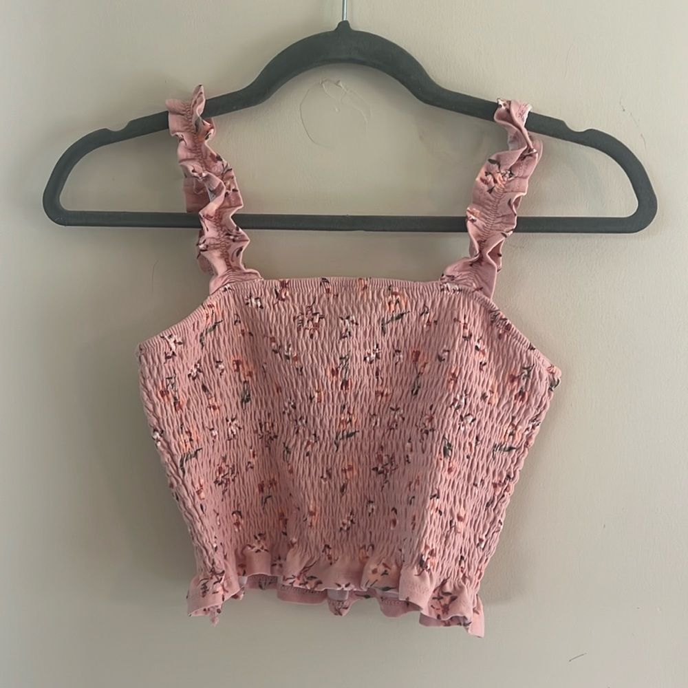 Floral pink crop top